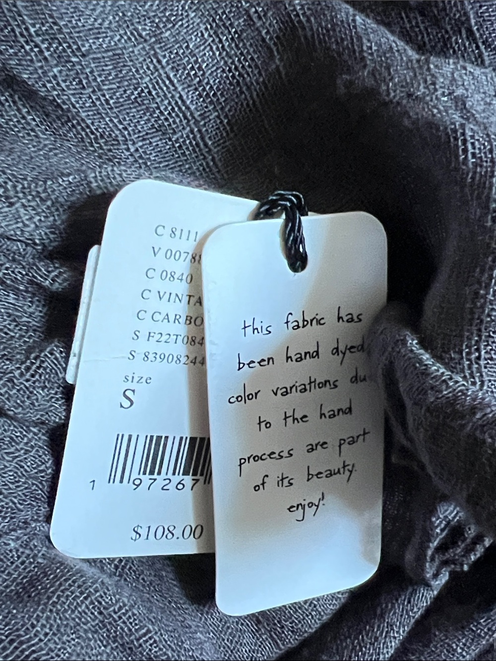 Free People FP One Tamasi V Neck Oversized Ruffle semi-sheer Gray Tunic NWT sz S - Picture 7 of 10